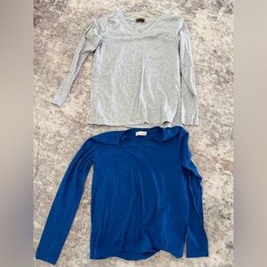Blue and Gray V-Neck Long Sleeve Set / Bundle - Large